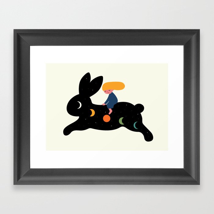 Whimsical Journey - Rabbit Framed Art Print