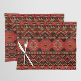 Red aztec repeated pattern Placemat