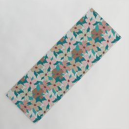 teal green and ecru dogwood symbolize rebirth and hope Yoga Mat