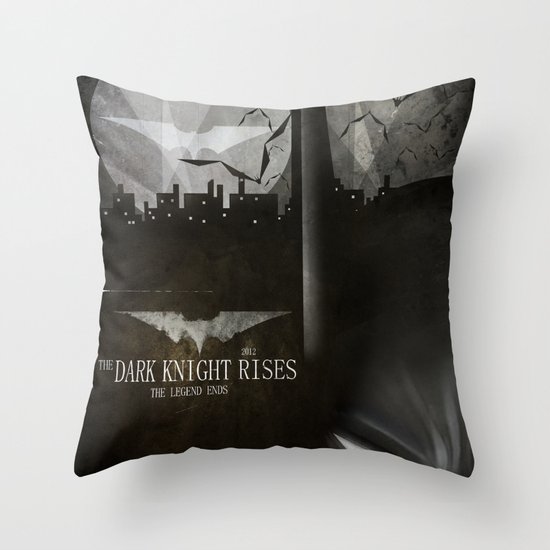 dark knight rises movie fan poster Throw Pillow