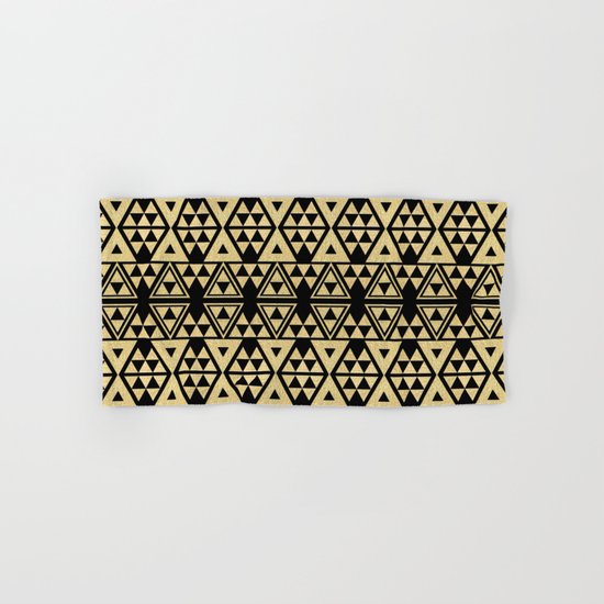Black and Gold Geometric Pattern 2 Hand & Bath Towel