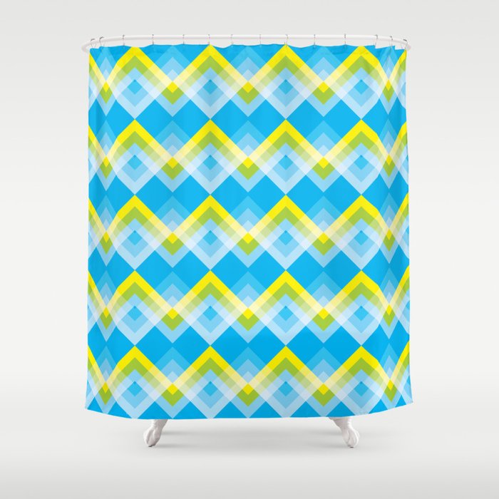Yellow Green Chevron Shower Curtain By Terainbdesigns Society6