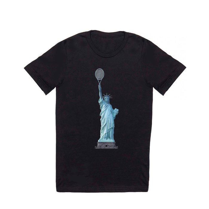 Statue of Liberty with Tennis Racquet T Shirt