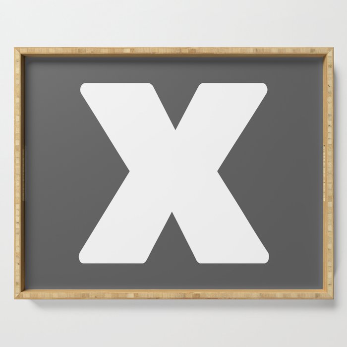 X (White & Grey Letter) Serving Tray