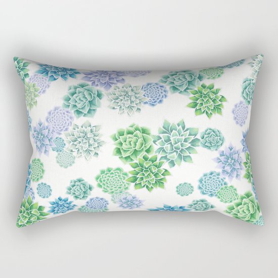 Floral succulent pattern Rectangular Pillow