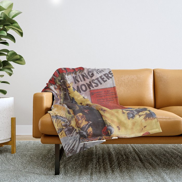 Godzilla rampage Throw Blanket