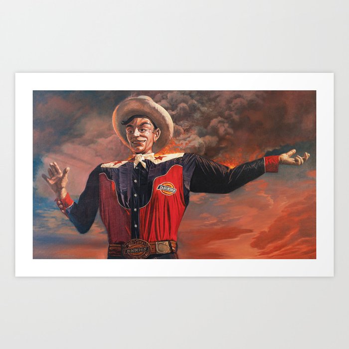 Big Tex Burning Art Print By Markrossstudio Society6