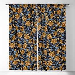 Tiger Lily - Yellow Blue Blackout Curtain
