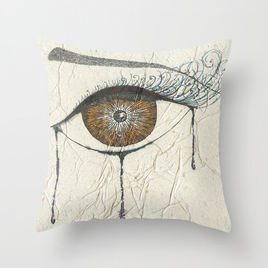 Sad Eye Throw Pillow