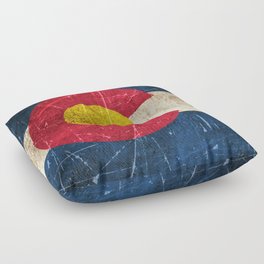 Vintage Aged and Scratched Colorado Flag Floor Pillow | Vintagecoloradoflag, Coloradoflag, Vintage, Agedcoloradoflag, Worncoloradoflag, Aged, Graphicdesign, Vintageflagofcolorado, Political, Scratchedcoloradoflag 