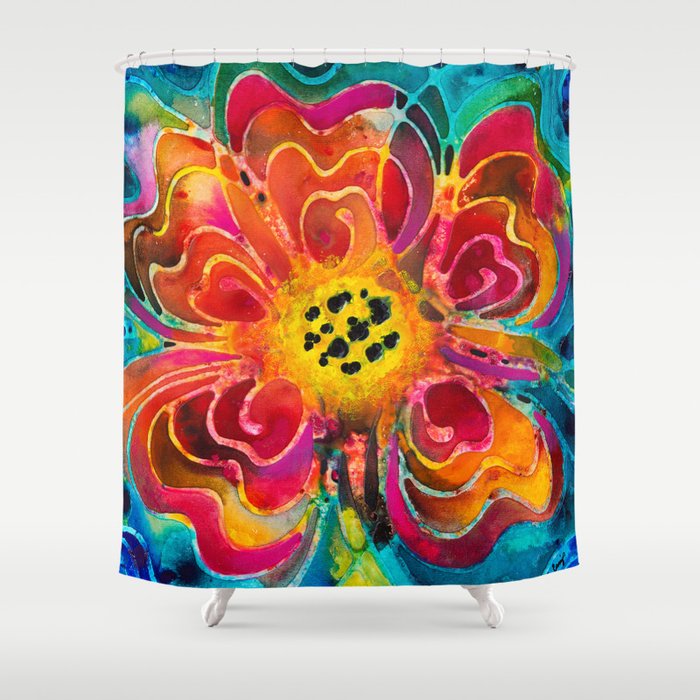 Summer Love Flower Art By Sharon Cummings Shower Curtain