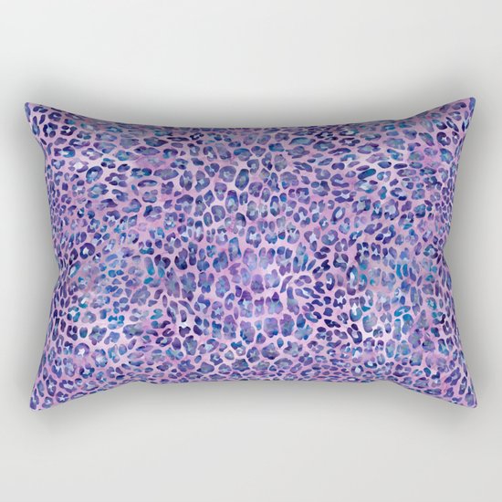Purple Leopard Print Rectangular Pillow