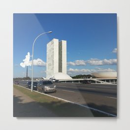 Brazil Photography - National Congress Building In Brasilia Metal Print