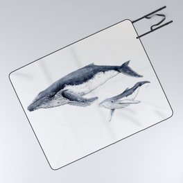 Humpback whale with calf Picnic Blanket
