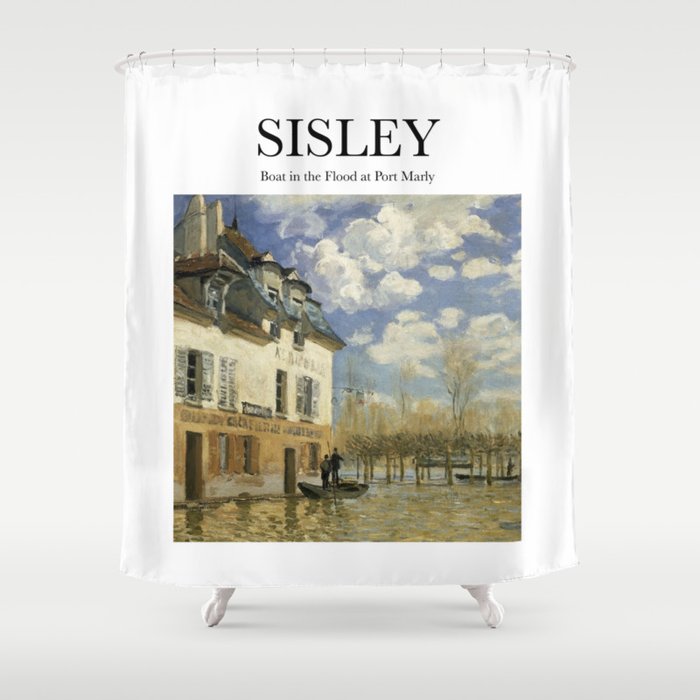 Sisley - Boat in the Flood at Port Marly Shower Curtain
