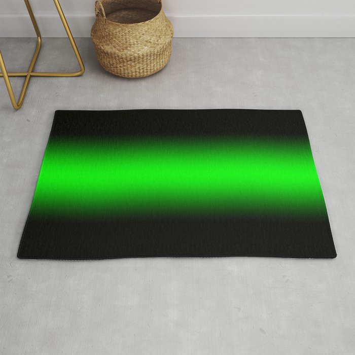 Thick Black Edges Lime Green Gradient Rug