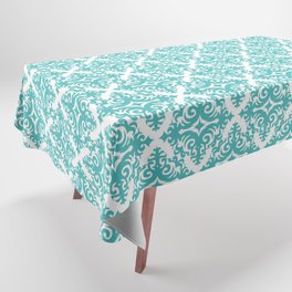 Damask (Teal & White Pattern) Tablecloth
