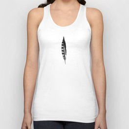Minimalist Abstract Black and White Feather Unisex Tank Top