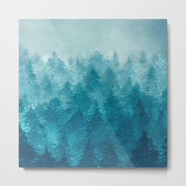 Misty Pine Forest 2 Metal Print