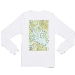 Lake Winnipesaukee Map (1986) Long Sleeve T-shirt
