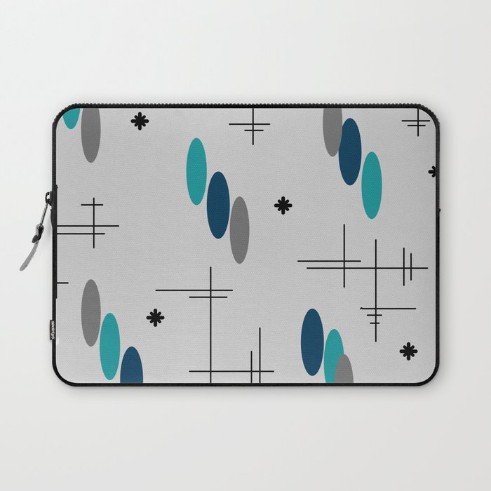 Ovals and Starbursts Teal Laptop Sleeve