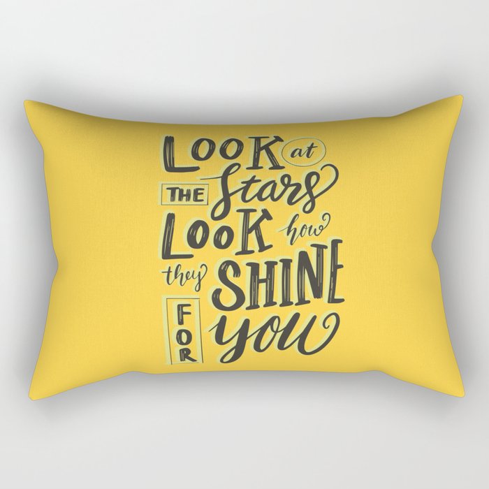 Look at the stars - Yellow Rectangular Pillow