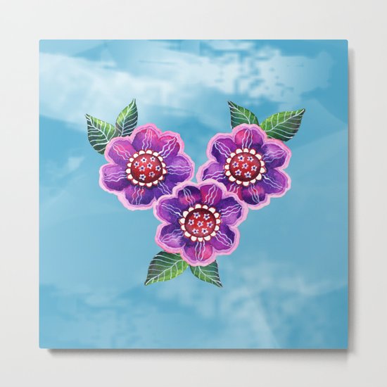 Purple Flowers II Metal Print