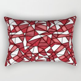 geometric pattern with stained glass style in red and white colors Rectangular Pillow