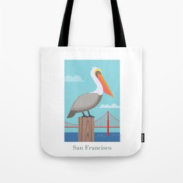 San Francisco: Brown Pelican Tote Bag