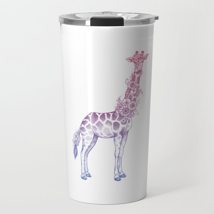 Floral giraffe Travel Mug