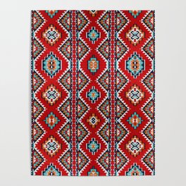 Arabian sadu weaving middle eastern traditional rug texture. Detail of the vintage carpet new art gulf saudi kuwait uae dubai vintage texture qatar oman Poster