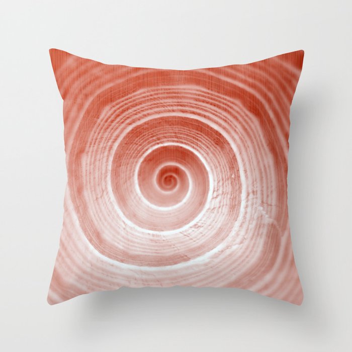 coquillage rouge forme Throw Pillow