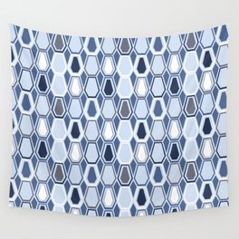 Geometric Retro Blues Wall Tapestry