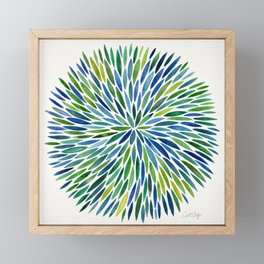 Watercolor Burst – Blue & Green Framed Mini Art Print