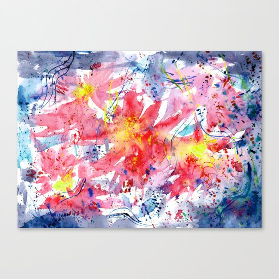 Floral vibes || watercolor Canvas Print