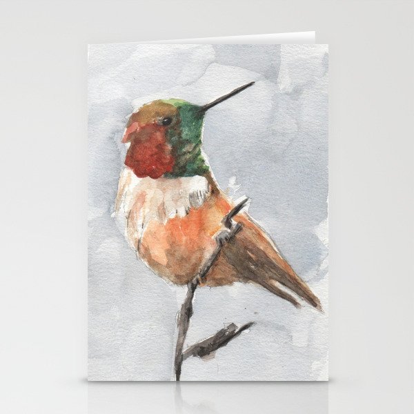 hummingbird watercolor Stationery Cards