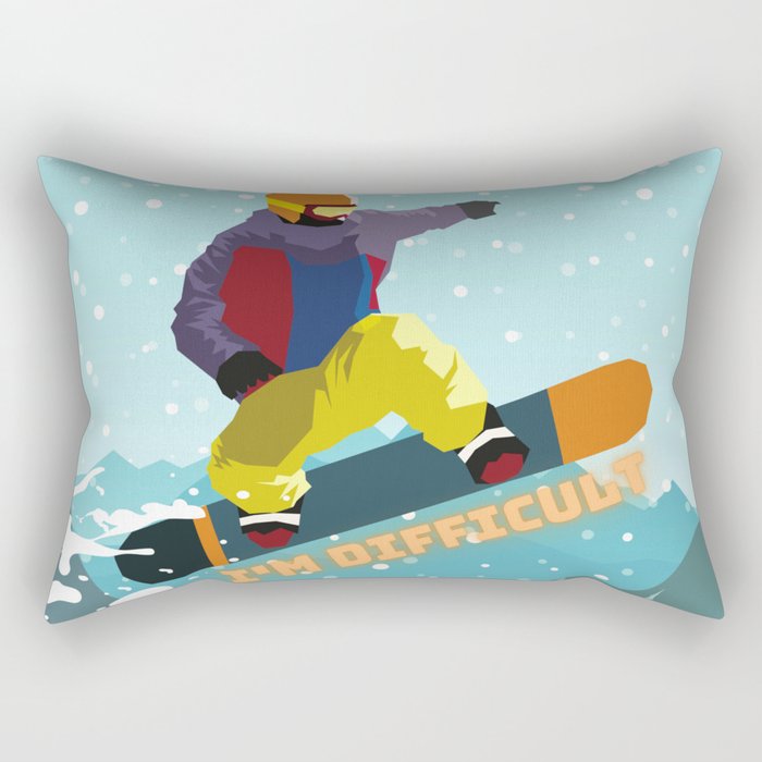 I'm Difficult - Skier Passion Rectangular Pillow