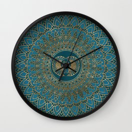Egyptian Scarab Beetle Gold on Teal Leather Wall Clock | Amulet, Colorful, Pharaon, Archaeology, Egyptiandecor, Graphicdesign, Sign, Egyptianart, Cairo, Egyptian 
