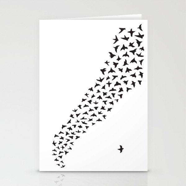 Flock of Birds // Black Stationery Cards