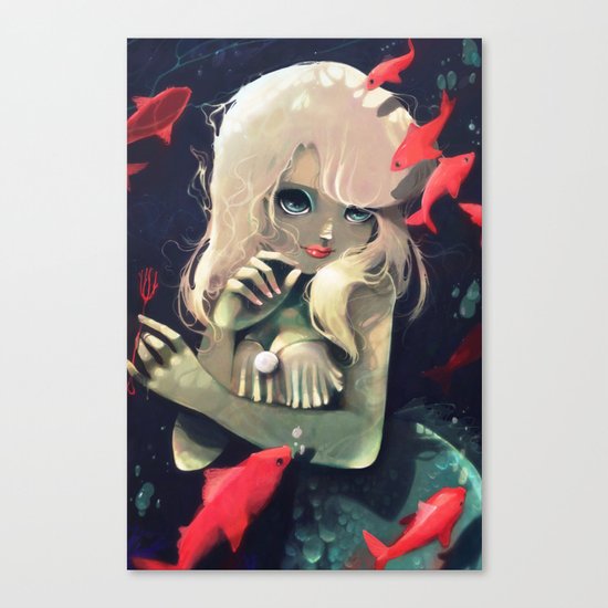 Sirene d'eau douce a la fourchette Canvas Print