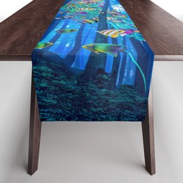 Elecric Jellyfish in a Misty Forest Table Runner