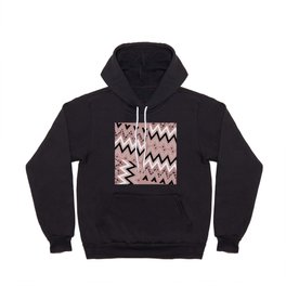 Geometric mauve pink black white rose gold chevron Hoody