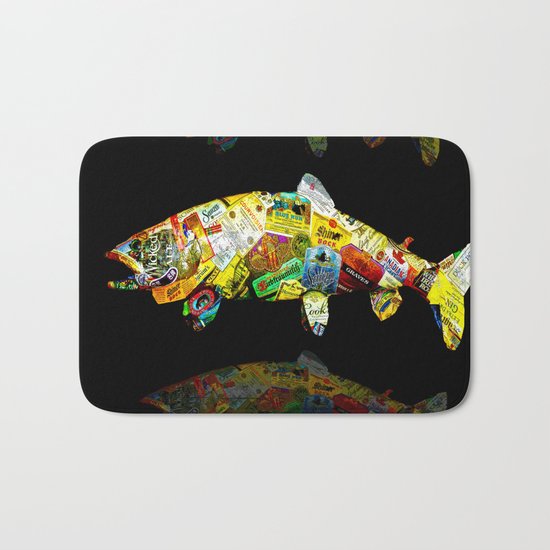 FATHER LIKES FISH AND BOURBON POP ART Bath Mat