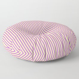 [ Thumbnail: Orchid and Pale Goldenrod Colored Lined Pattern Floor Pillow ]