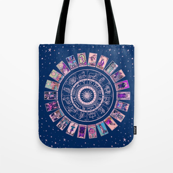 Major Arcana & Wheel of the Zodiac | Pastel Goth Tote Bag