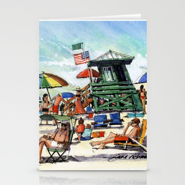 The Green Lifeguard Stand, Siesta Key Stationery Cards