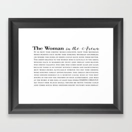 The Woman In The Arena Framed Art Print