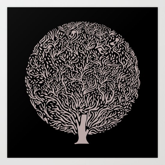 Black and White Tree Art Print
