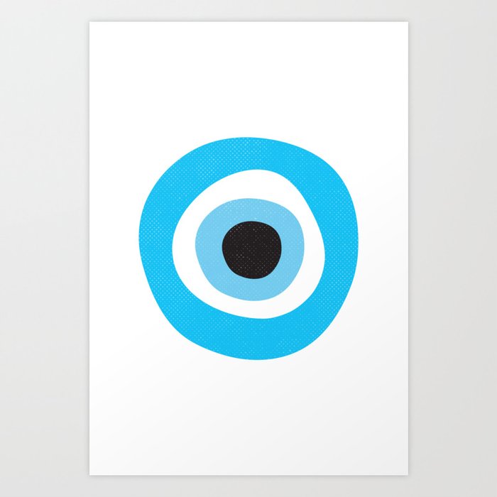 Light blue Evil Eye Symbol Cyan Art Print