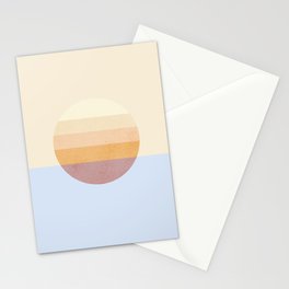 Abstraction_SUNRISE_SUNSET_OCEAN_WAVE_SURF_LOVE_POP_ART_0618A Stationery Card